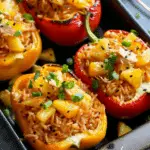 Teriyaki Pineapple Chicken Rice Stuffed Peppers