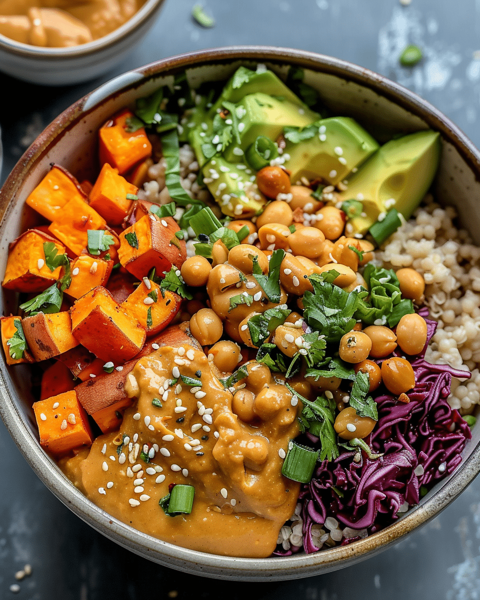 Thai Peanut Sweet Potato Buddha Bowl