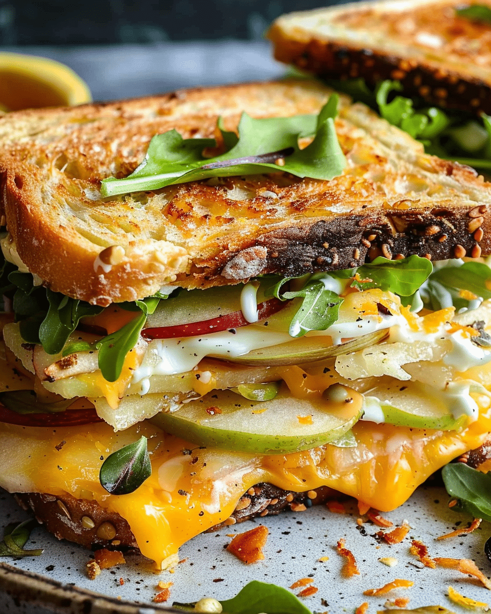 The Ultimate Spicy Cheddar & Apple Fall Veggie Sandwich