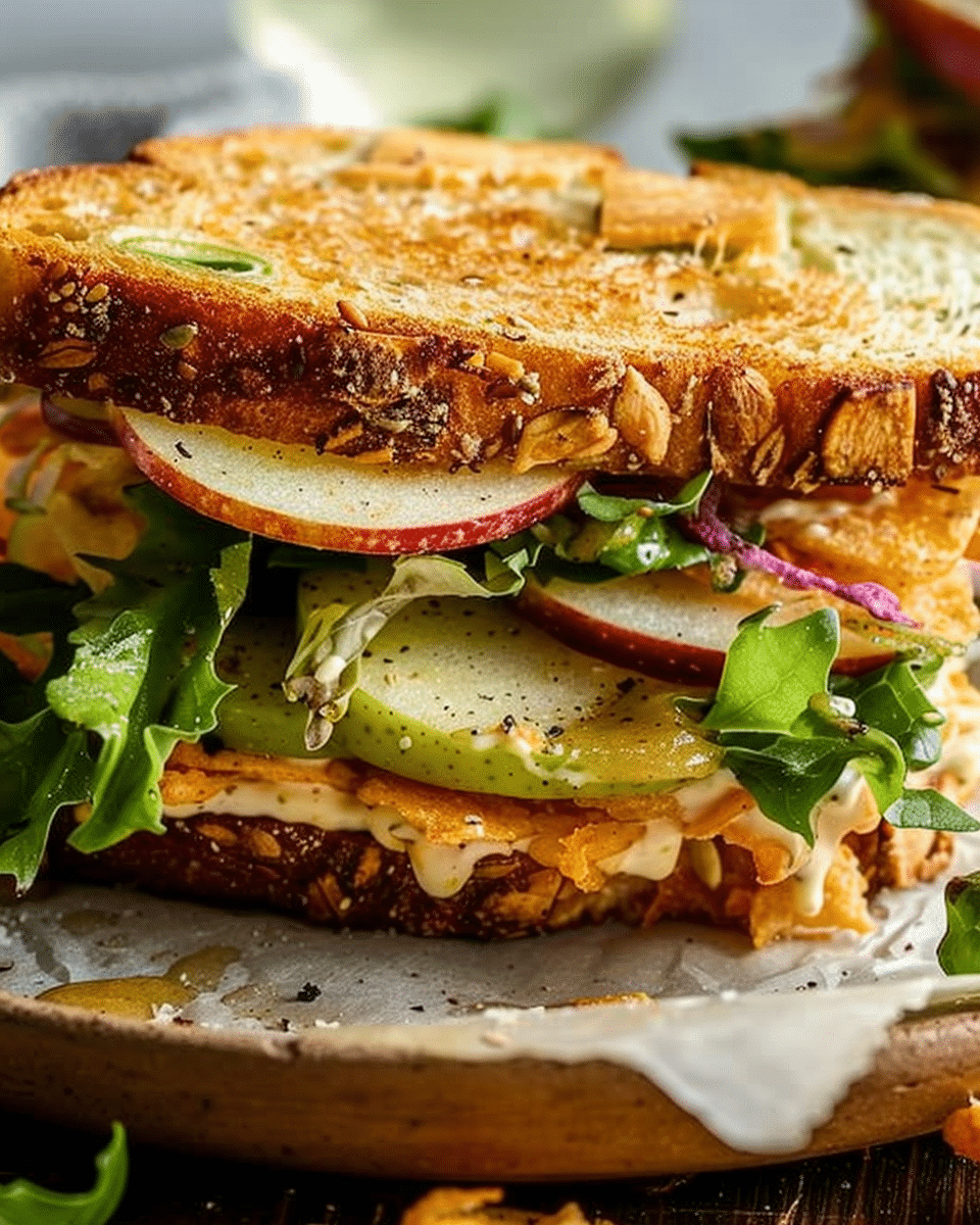 The Ultimate Spicy Cheddar & Apple Fall Veggie Sandwich