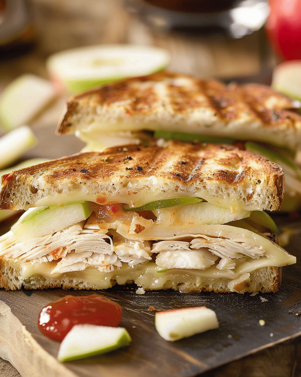 Turkey, Apple & Cheese Panini with Hot Pepper Jelly
