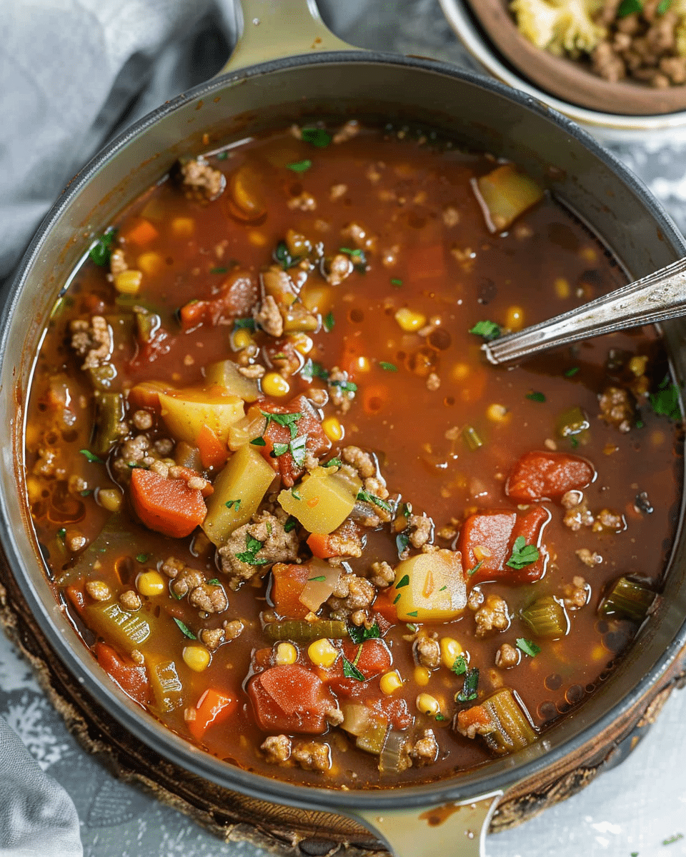Zesty Hamburger Soup for Slow Cooker Saturdays