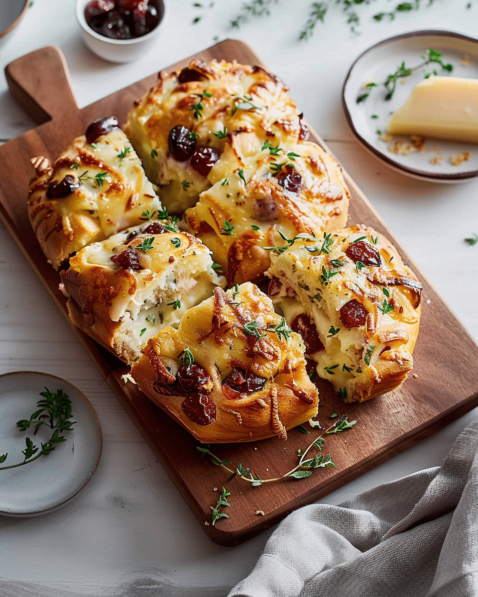 Brie, Cranberry and Herb Mini Pull-Apart Cobs