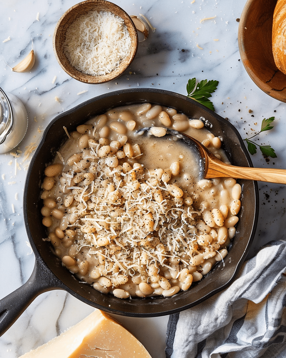 Cacio E Pepe White Beans Skillet