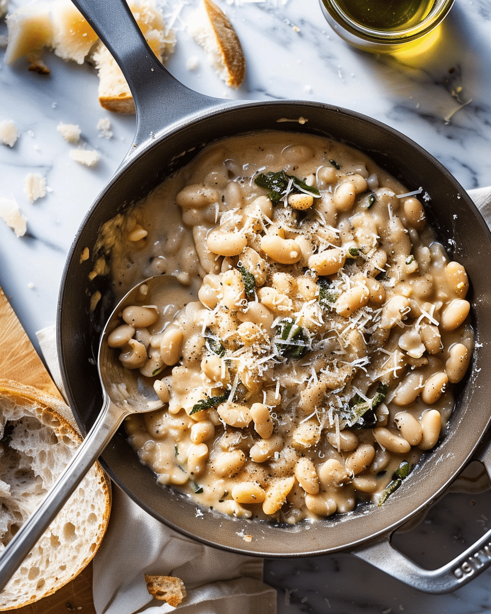 Cacio E Pepe White Beans Skillet