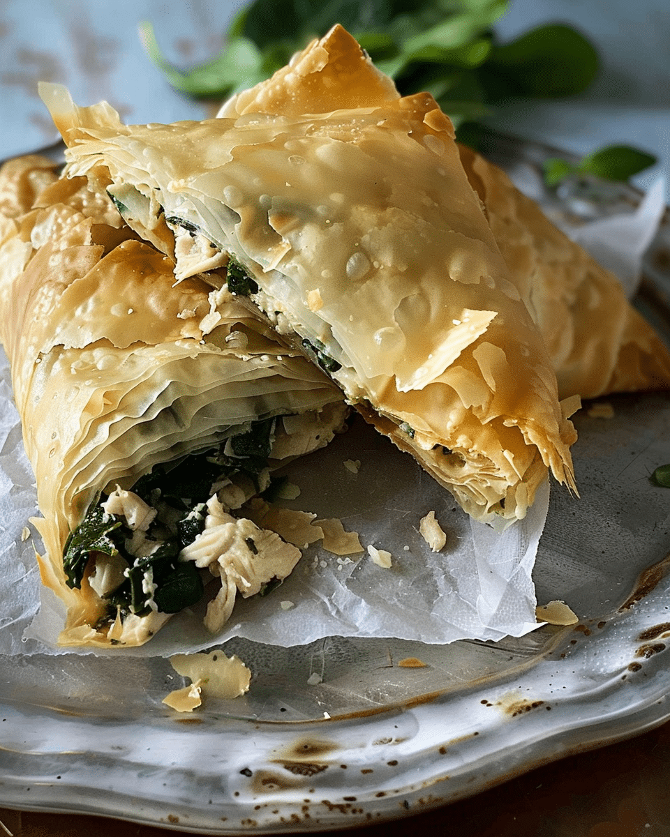 Chicken, Spinach and Feta Filo Parcels