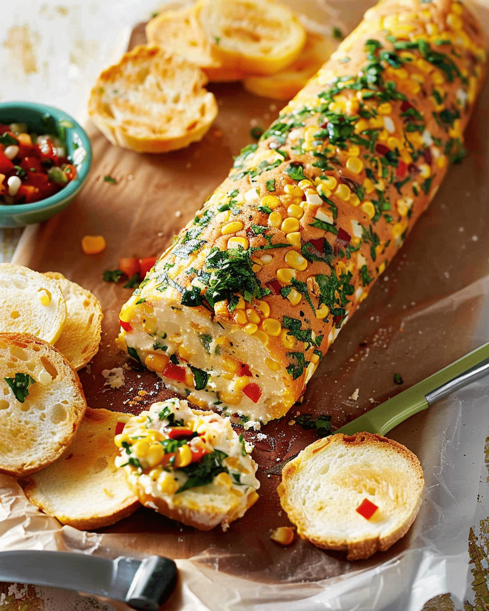 Corn Relish Dip Cheese Log