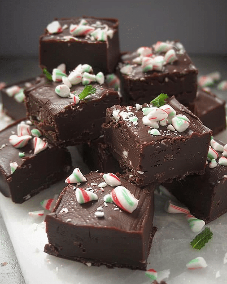 Dark Chocolate Peppermint Fudge