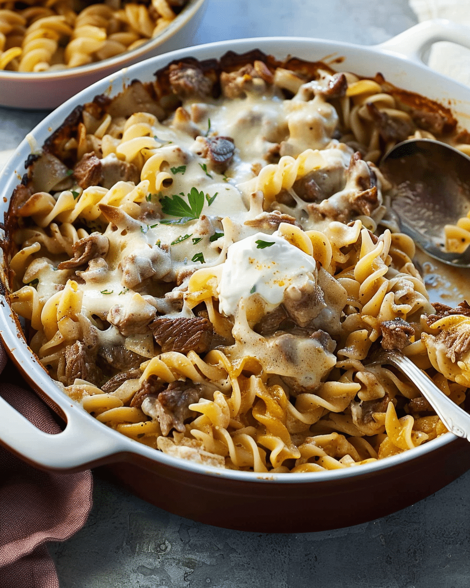 Easy Beef Stroganoff Pasta Bake