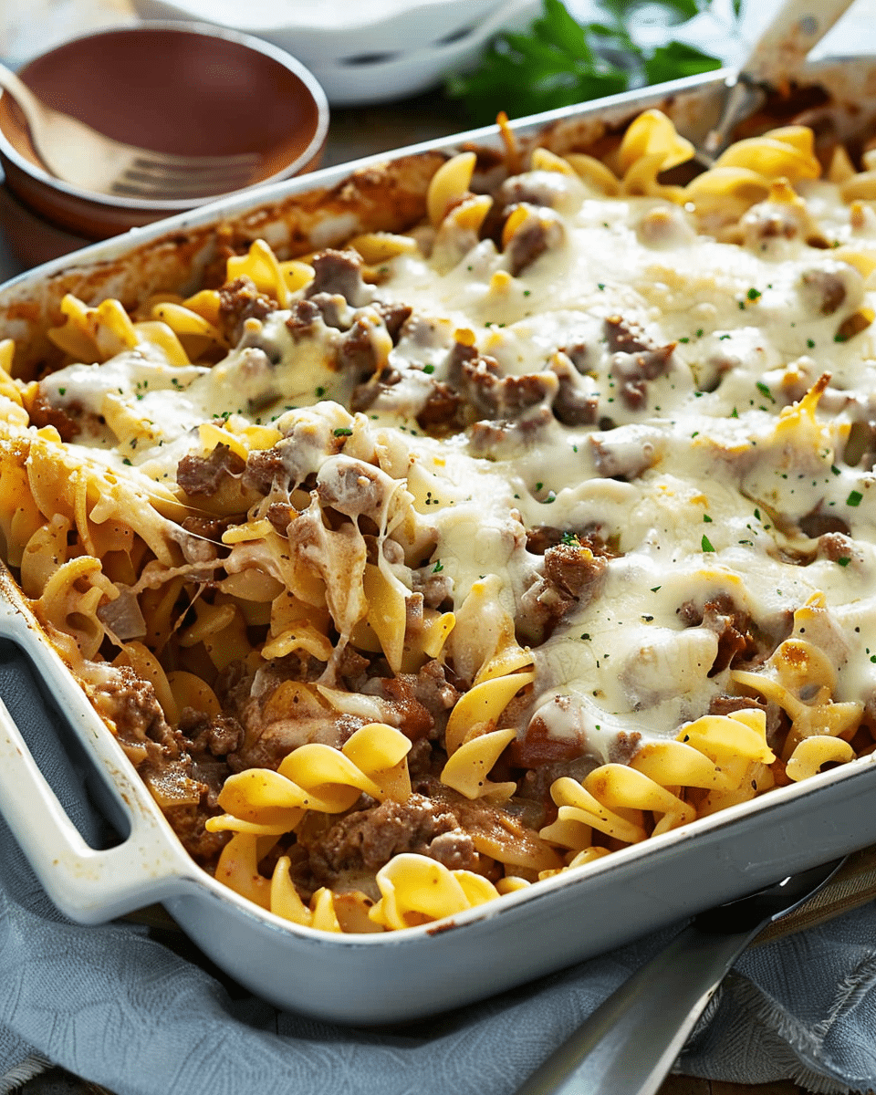 Easy Beef Stroganoff Pasta Bake