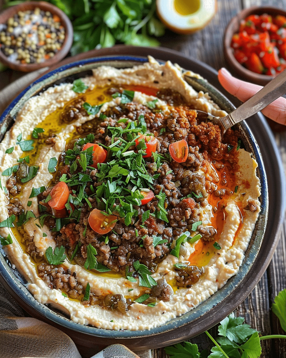 Hummus and Beef Mince