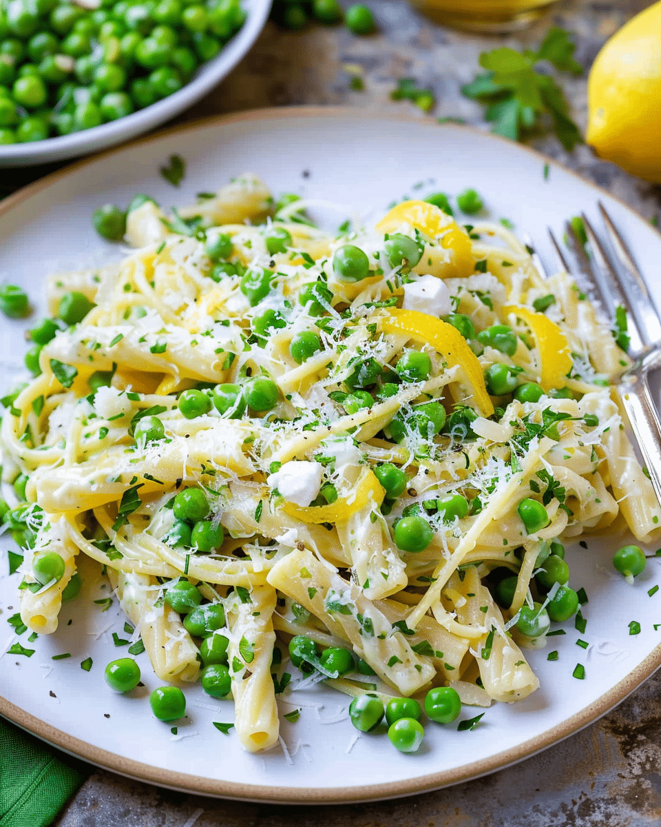 Lemon Ricotta Pasta with Fresh Peas