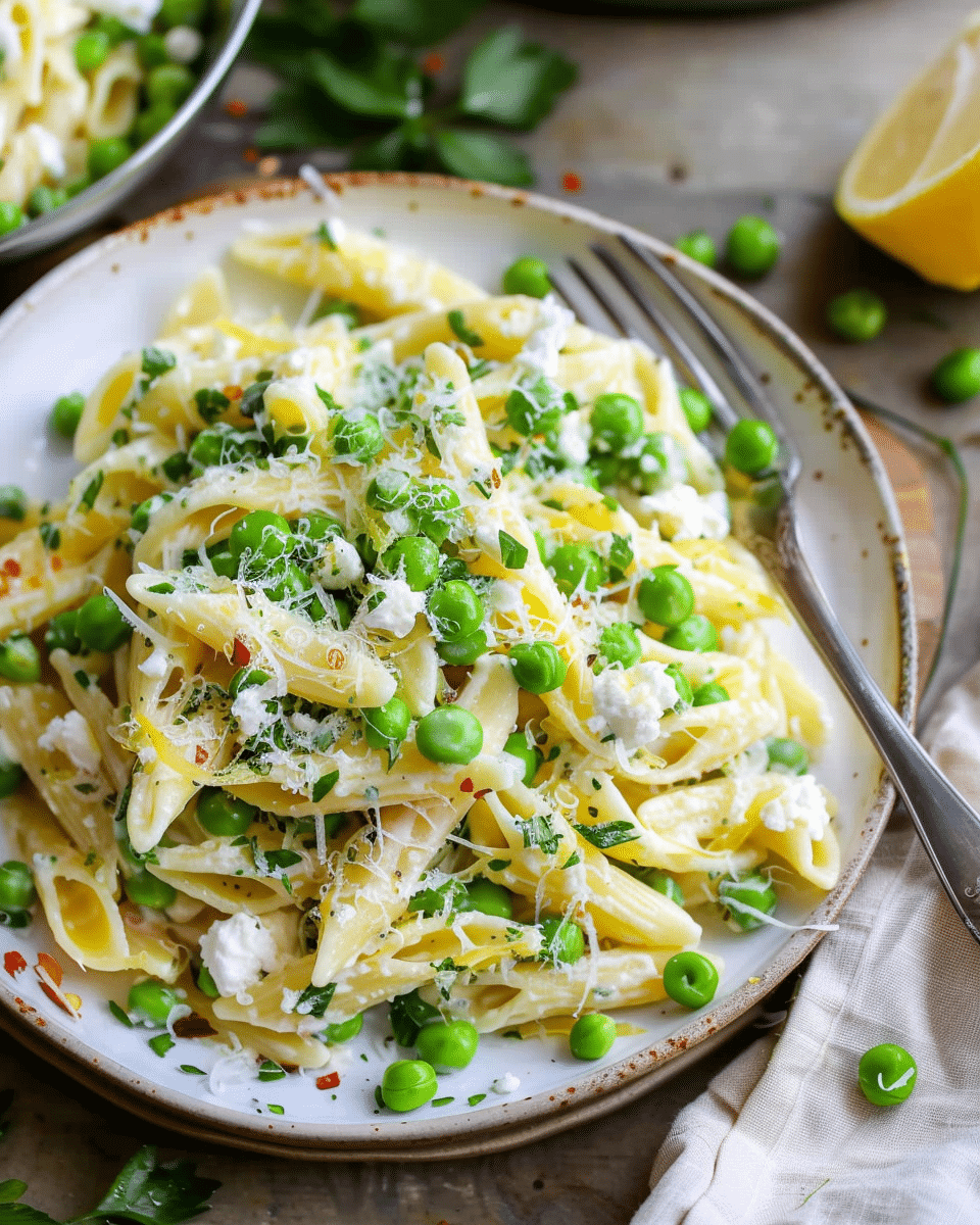 Lemon Ricotta Pasta with Fresh Peas