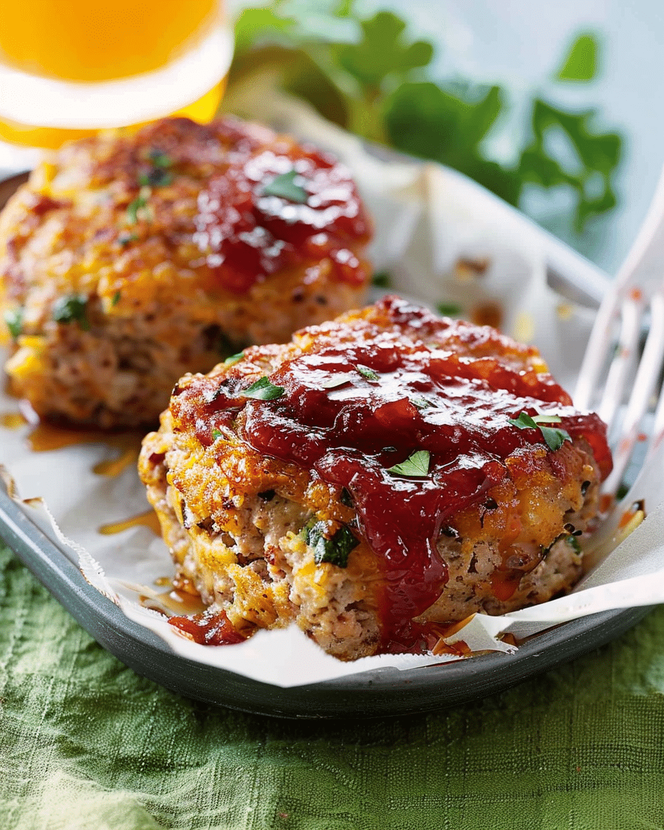 Mini Chicken Meatloaves with Plum Sauce