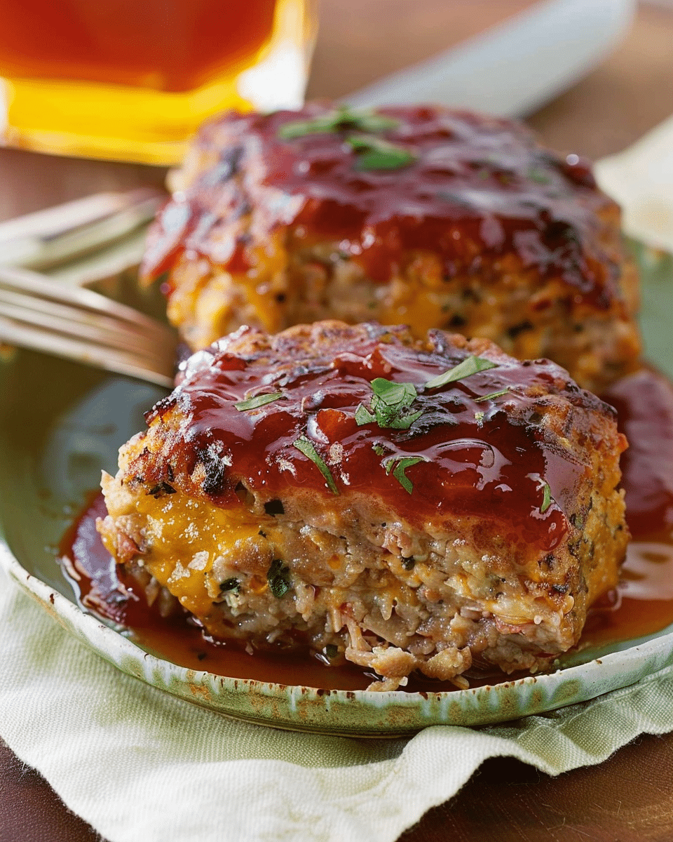 Mini Chicken Meatloaves with Plum Sauce