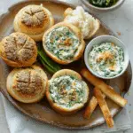 Miniature Spinach and Cream Cheese Cob Loaf Dips