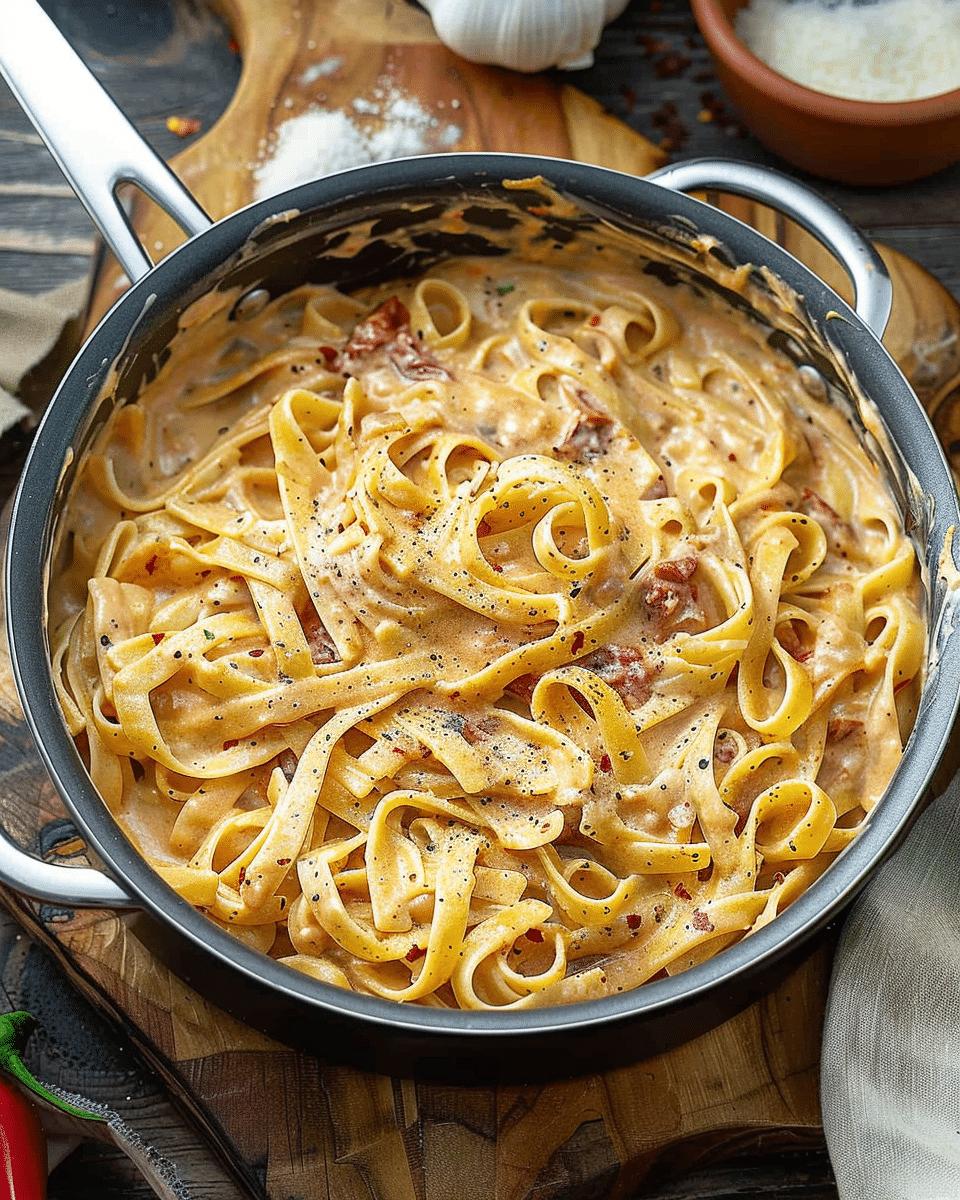 One Pot Creamy Sun Dried Tomato Pasta