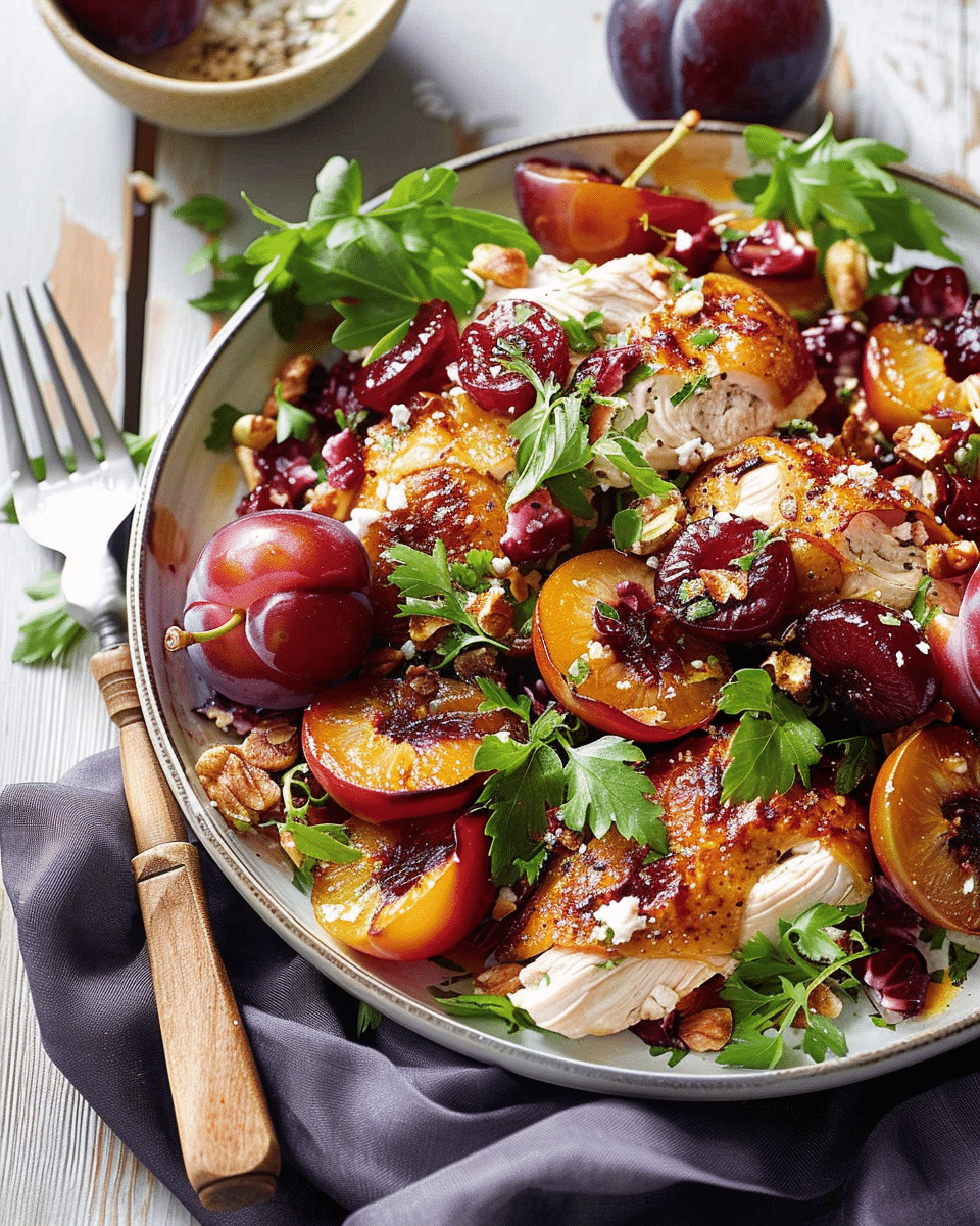 Persian Chicken and Roasted Plum Salad