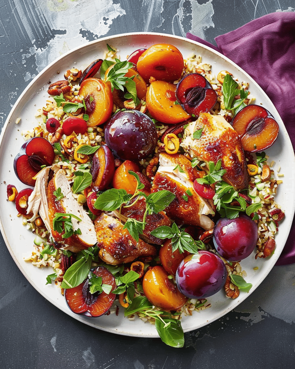 Persian Chicken and Roasted Plum Salad