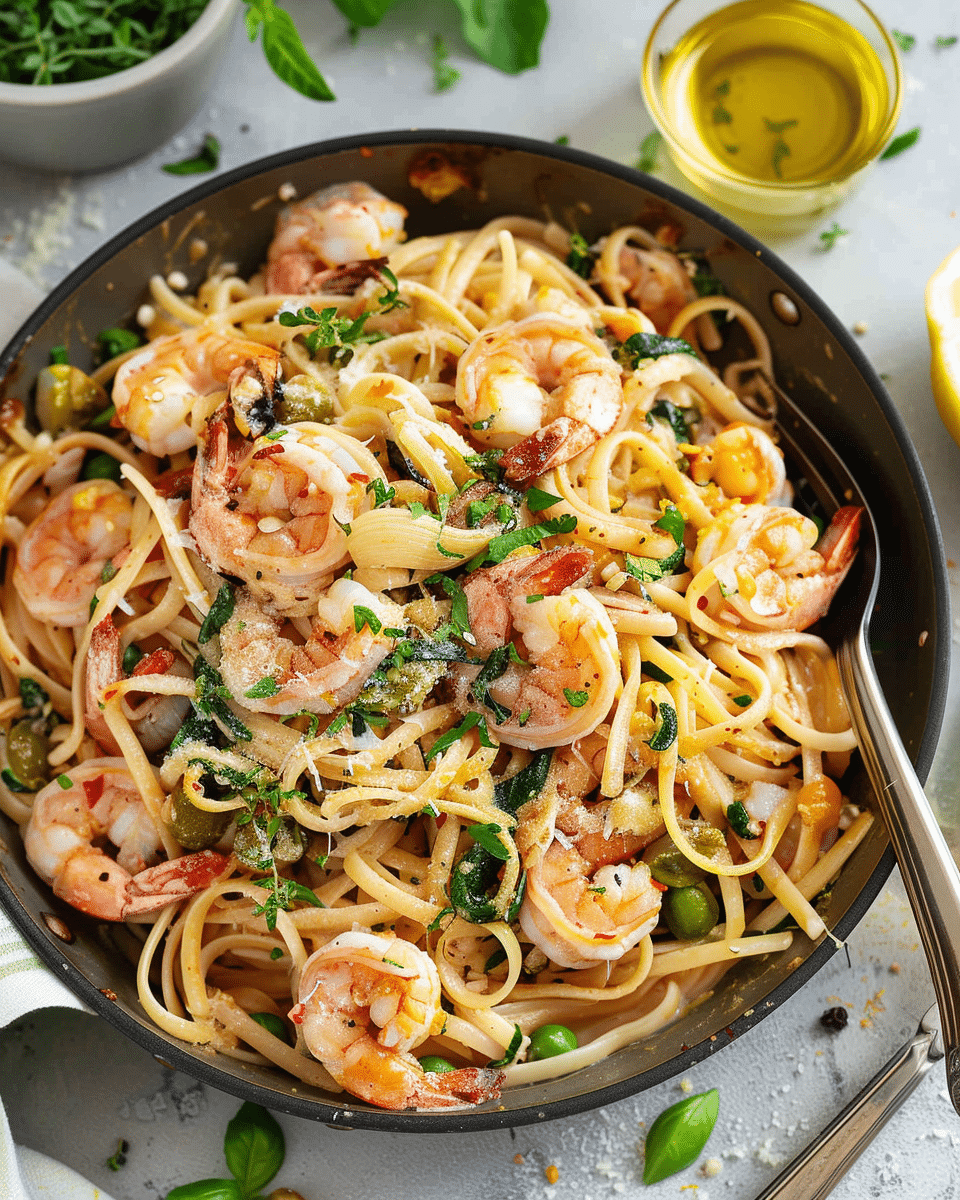 Prawn Pasta {10 Minute Meal}