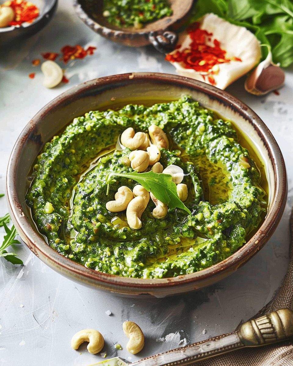 Quick Cashew and Rocket Dip