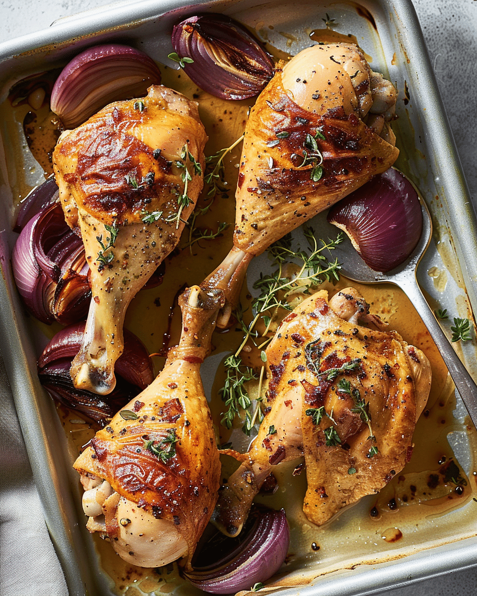 Sheet-Pan Roasted Red Onion Chicken