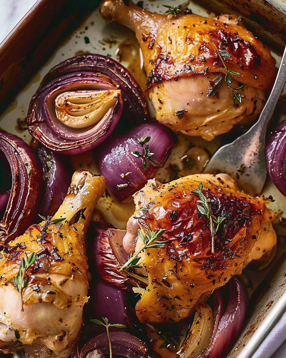 Sheet-Pan Roasted Red Onion Chicken