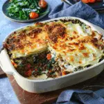 Spinach and Lentil Gozleme-Inspired Pasta Bake