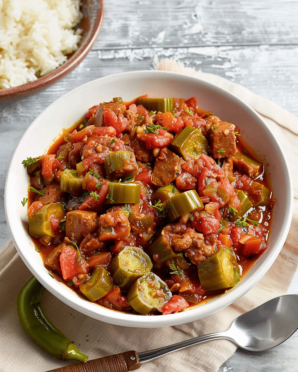 Stewed Tomatoes and Okra