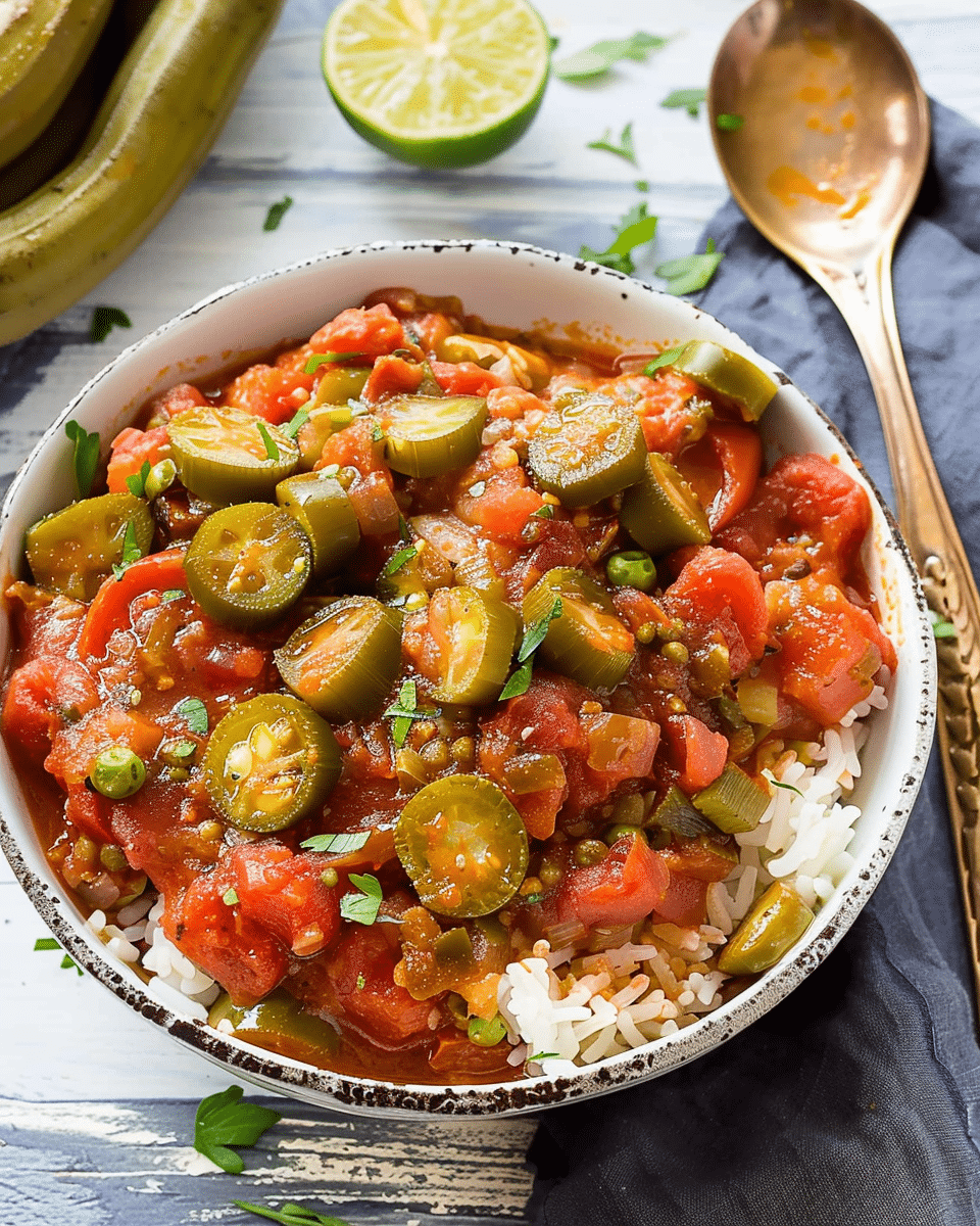 Stewed Tomatoes and Okra