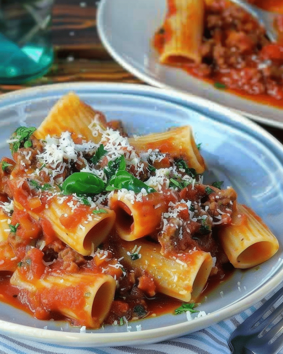 Ragù Napoletano – Neapolitan-Style Italian Meat Sauce with Paccheri Pasta