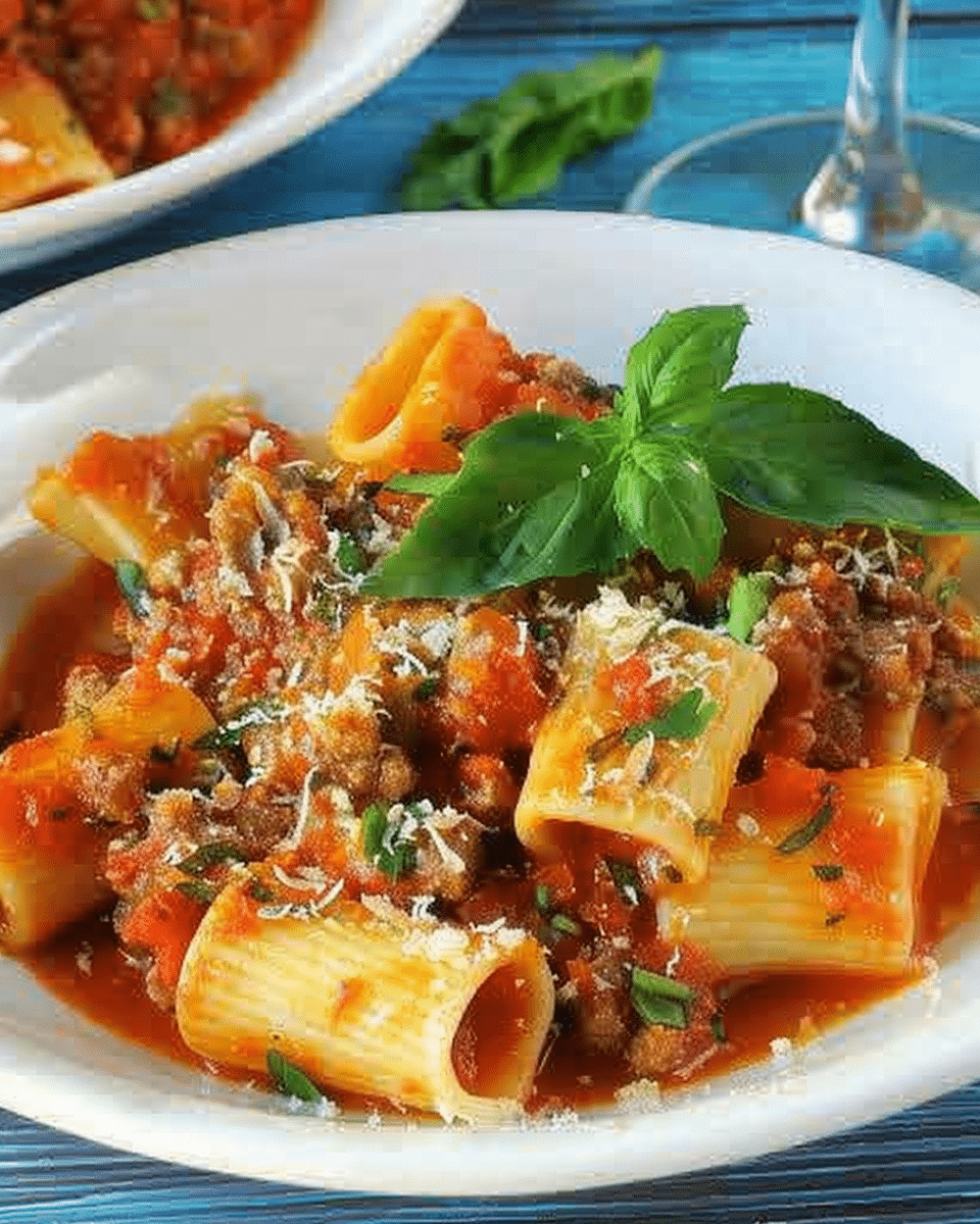 Ragù Napoletano – Neapolitan-Style Italian Meat Sauce with Paccheri Pasta