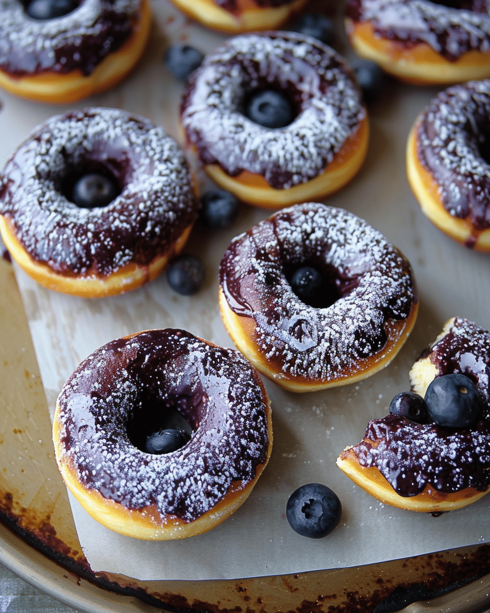 Baked Blueberry Sour Cream Doughnuts