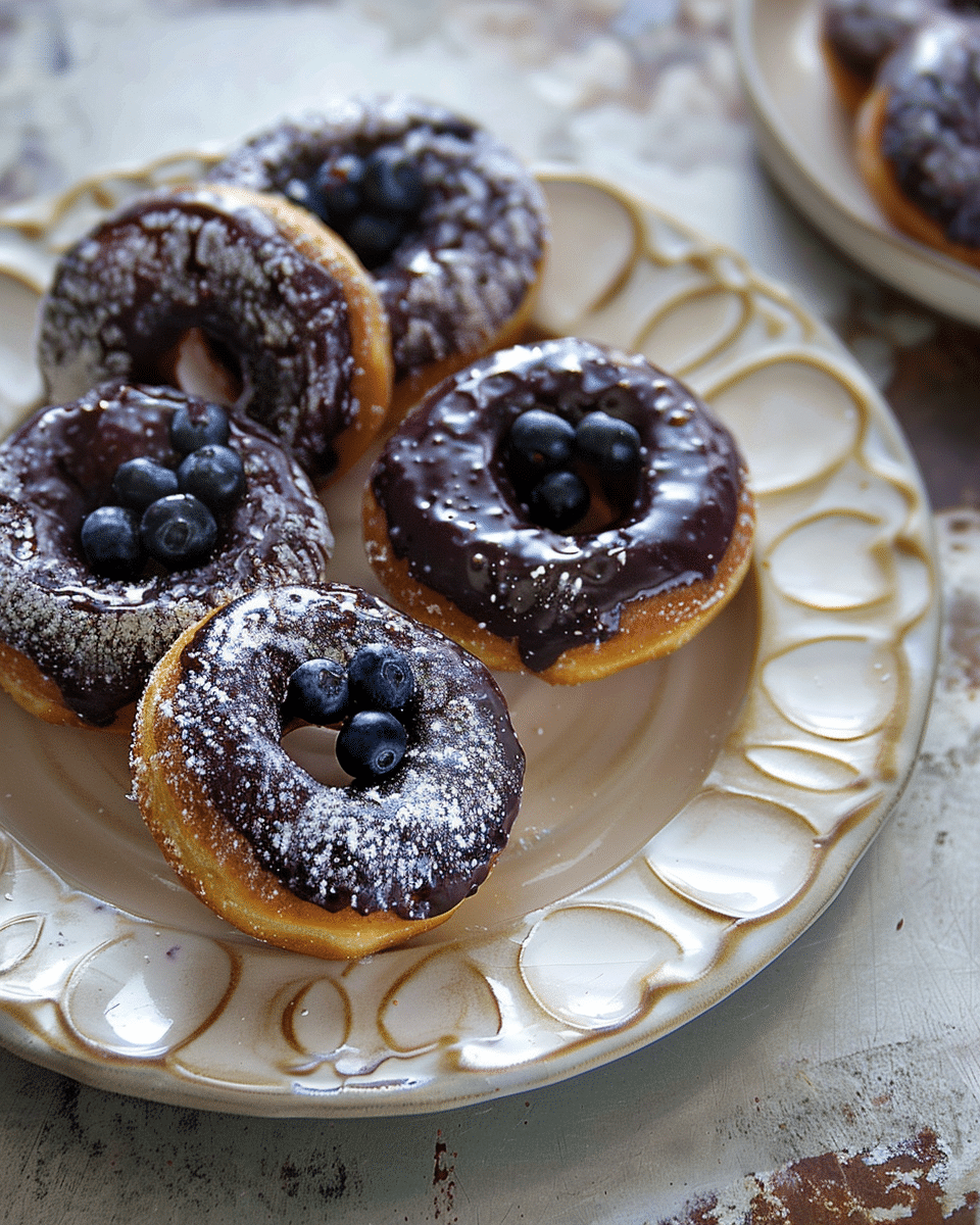 Baked Blueberry Sour Cream Doughnuts