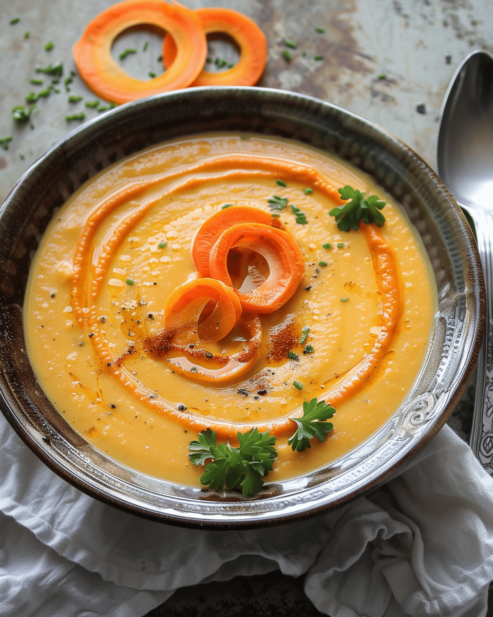 Carrot and Smoked Gouda Bisque