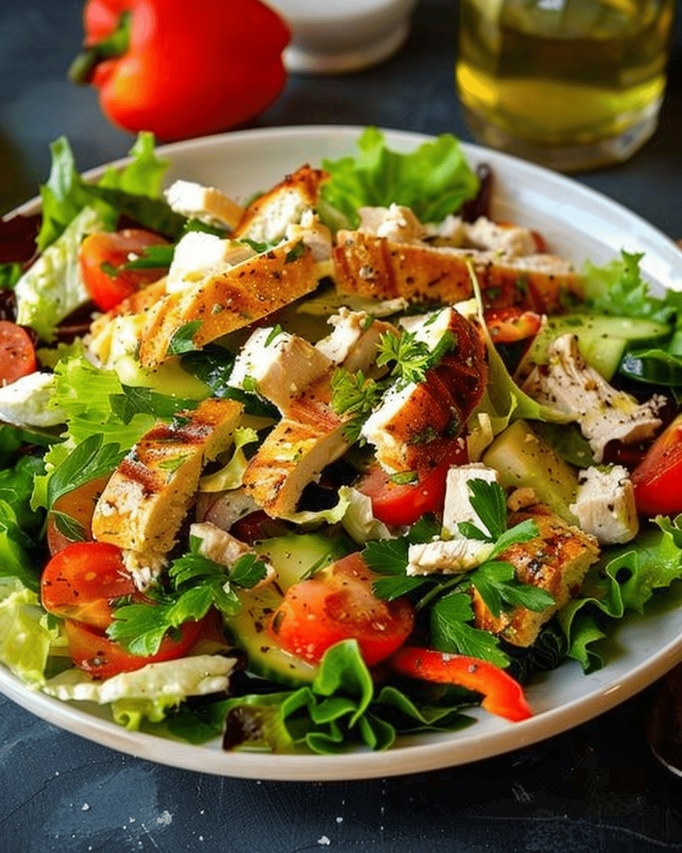 Greek Chicken Bread Salad