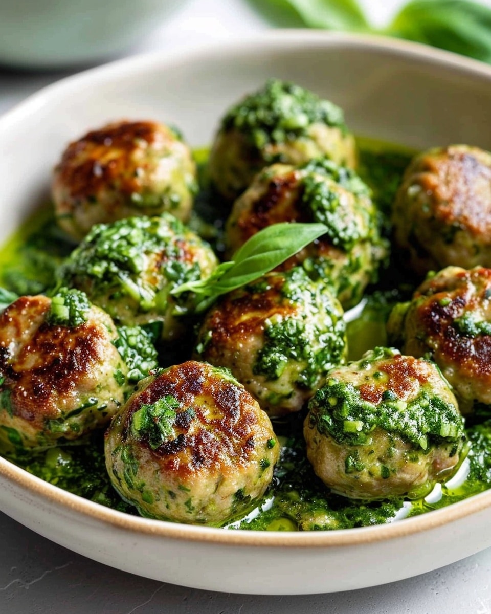 Juicy Turkey Meatballs in Creamy Pesto Sauce in 30 Minutes