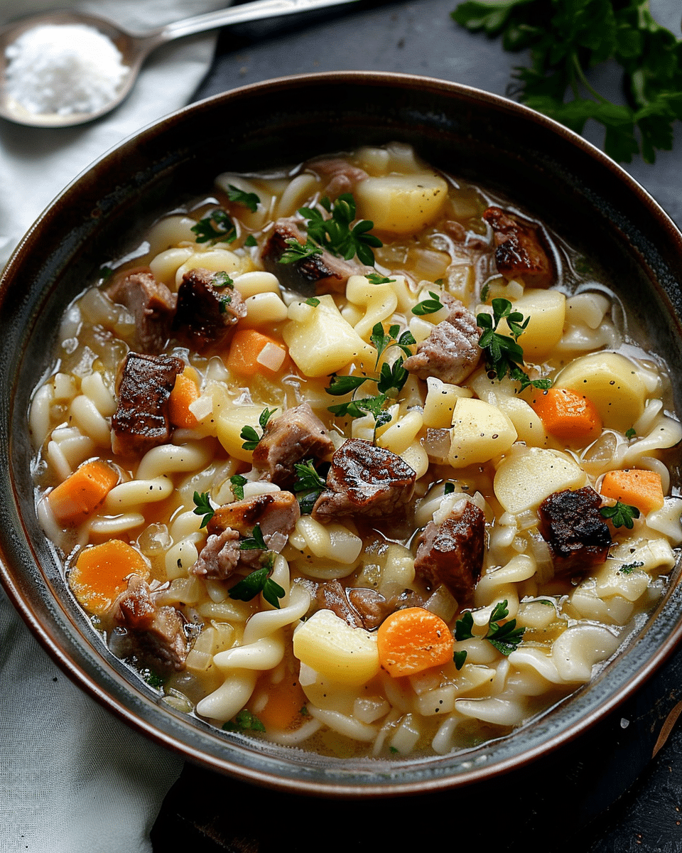 Kartoffelschnitz und Spätzle (Potato and Spätzle Stew)