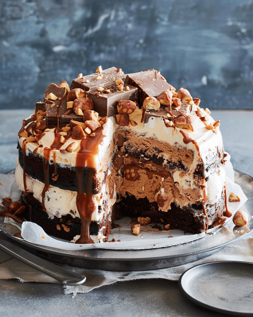 Peanut Butter Rocky Road Ice-Cream Cake