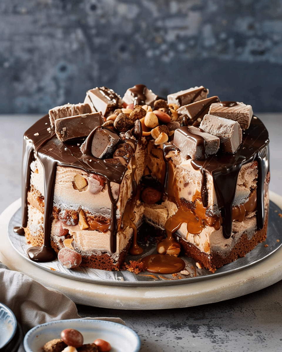 Peanut Butter Rocky Road Ice-Cream Cake