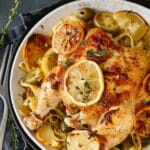 Roasted Lemon Chicken in a Caper and Olive Butter Sauce