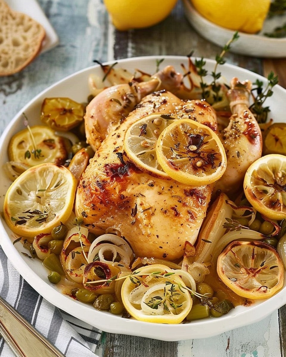 Roasted Lemon Chicken in a Caper and Olive Butter Sauce