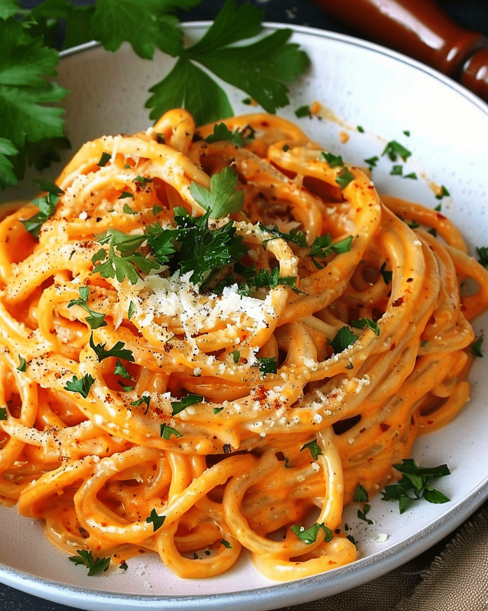 Roasted Red Pepper and Goat Cheese Alfredo