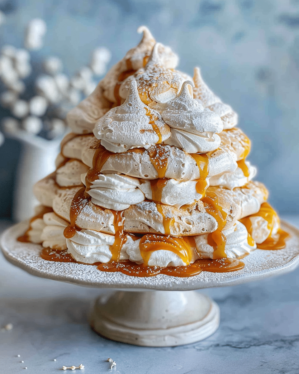 Salted Caramel Stacked Pavlova