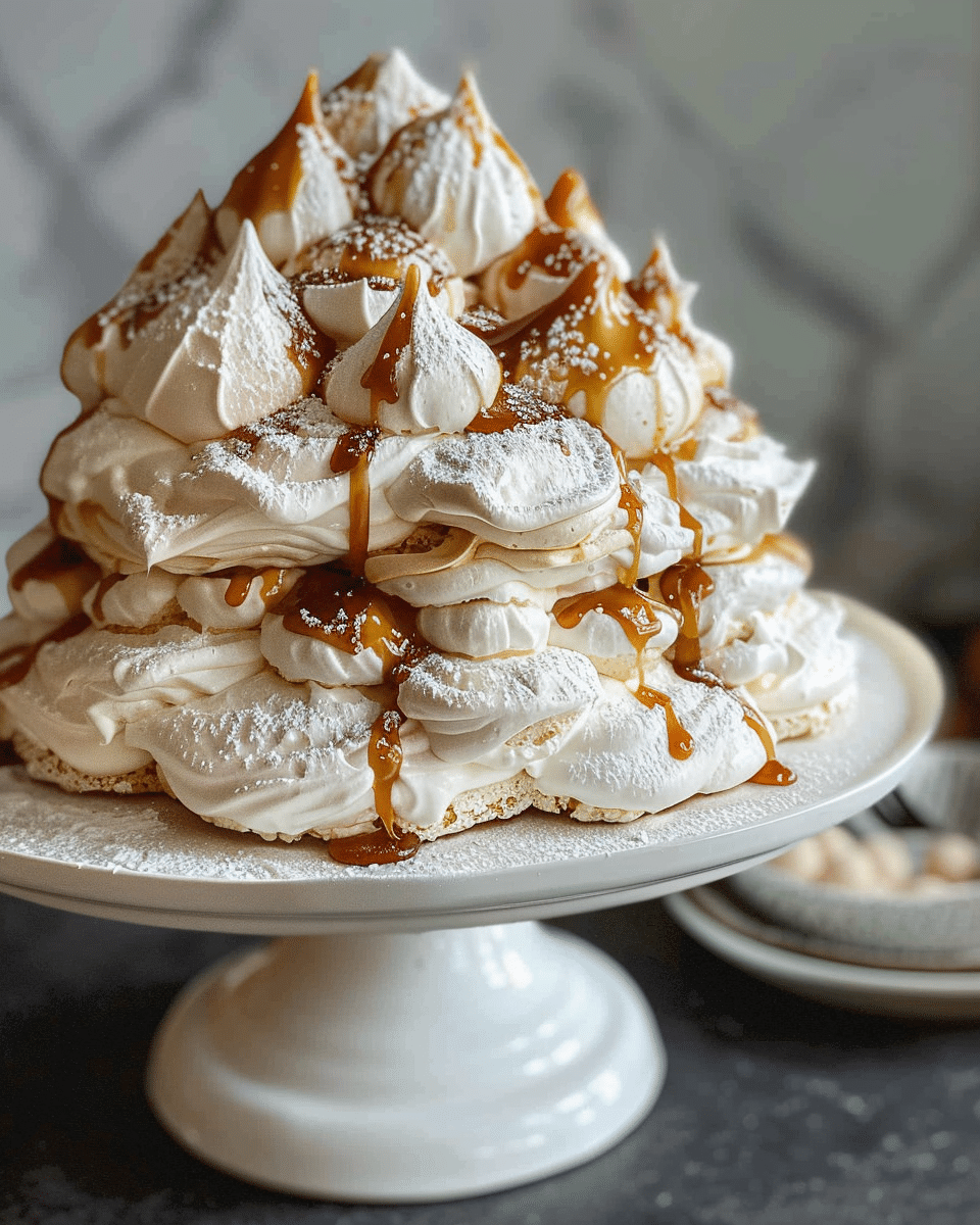 Salted Caramel Stacked Pavlova