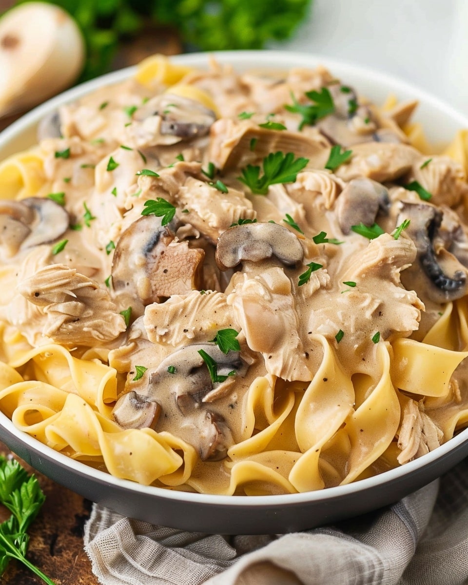 Slow Cooker Chicken Stroganoff