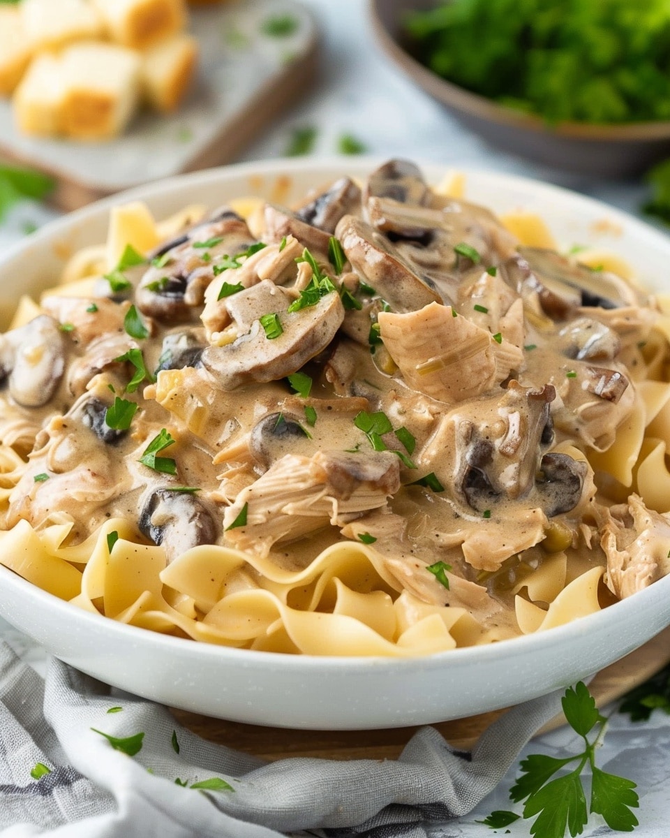 Slow Cooker Chicken Stroganoff