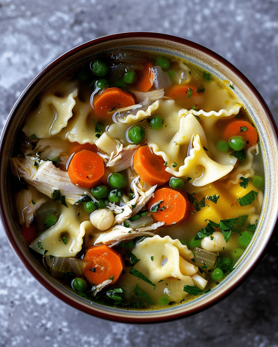 Veggie and Chicken Soup with Sacchetti