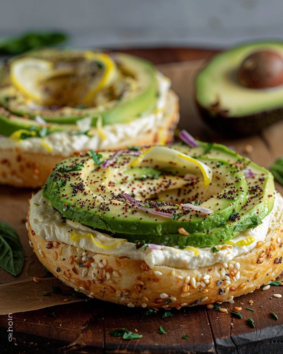 Avocado Lemon Pepper Garlic Bagel