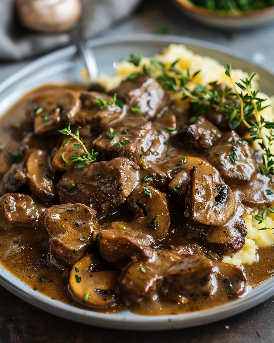 Beef Tenderloin Tips in Mushroom Gravy Recipe